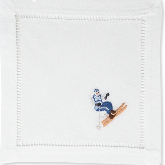 Set of 4 Skier Cocktail Napkins