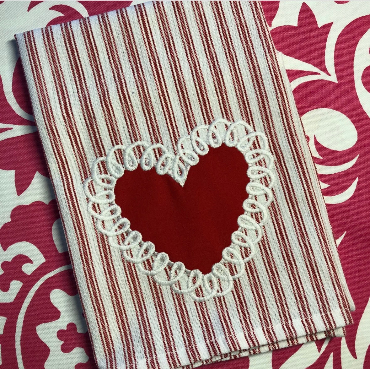 Heart Appliqué Towel