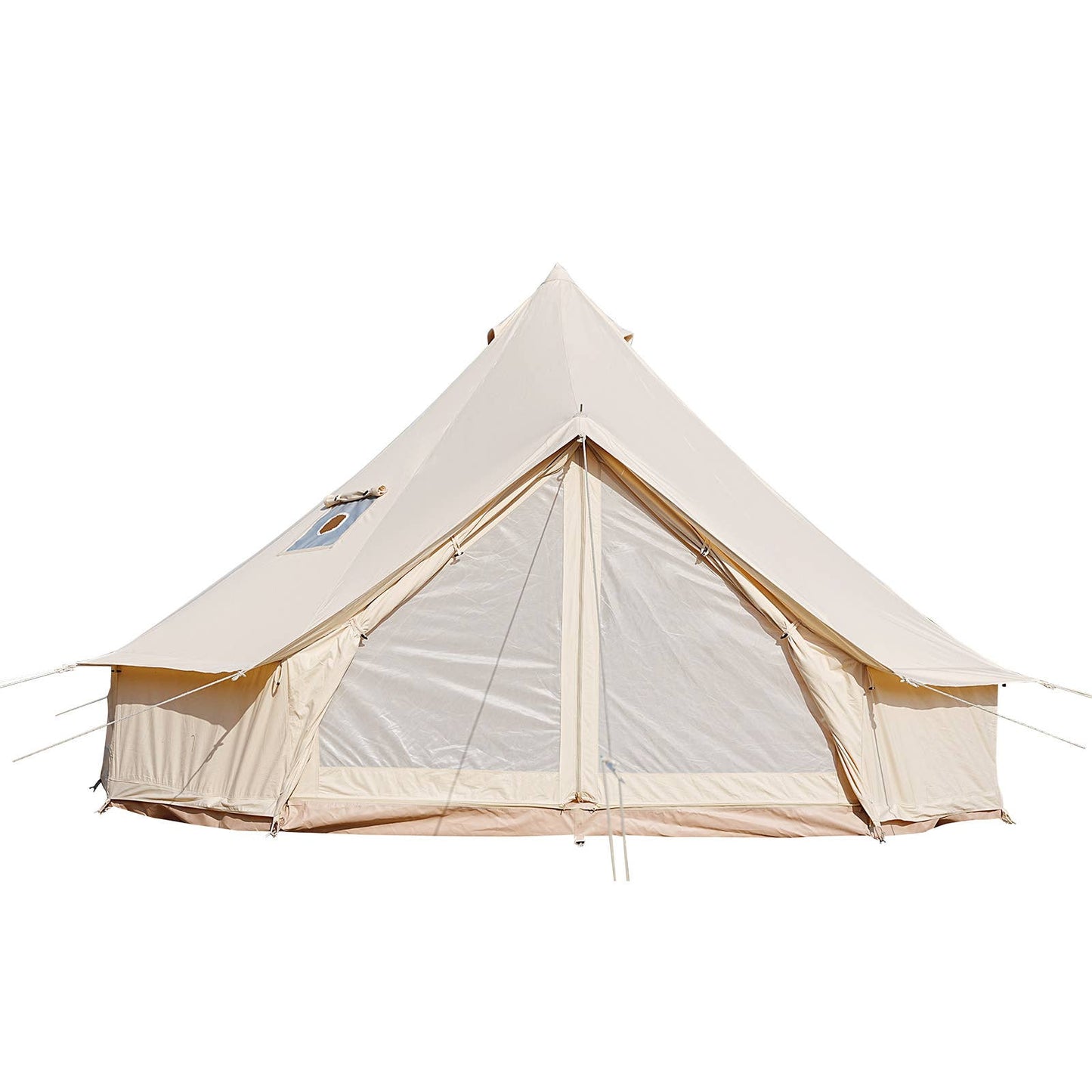 16.4ft Beige Canvas Bell Tent – Waterproof with Stove Jack