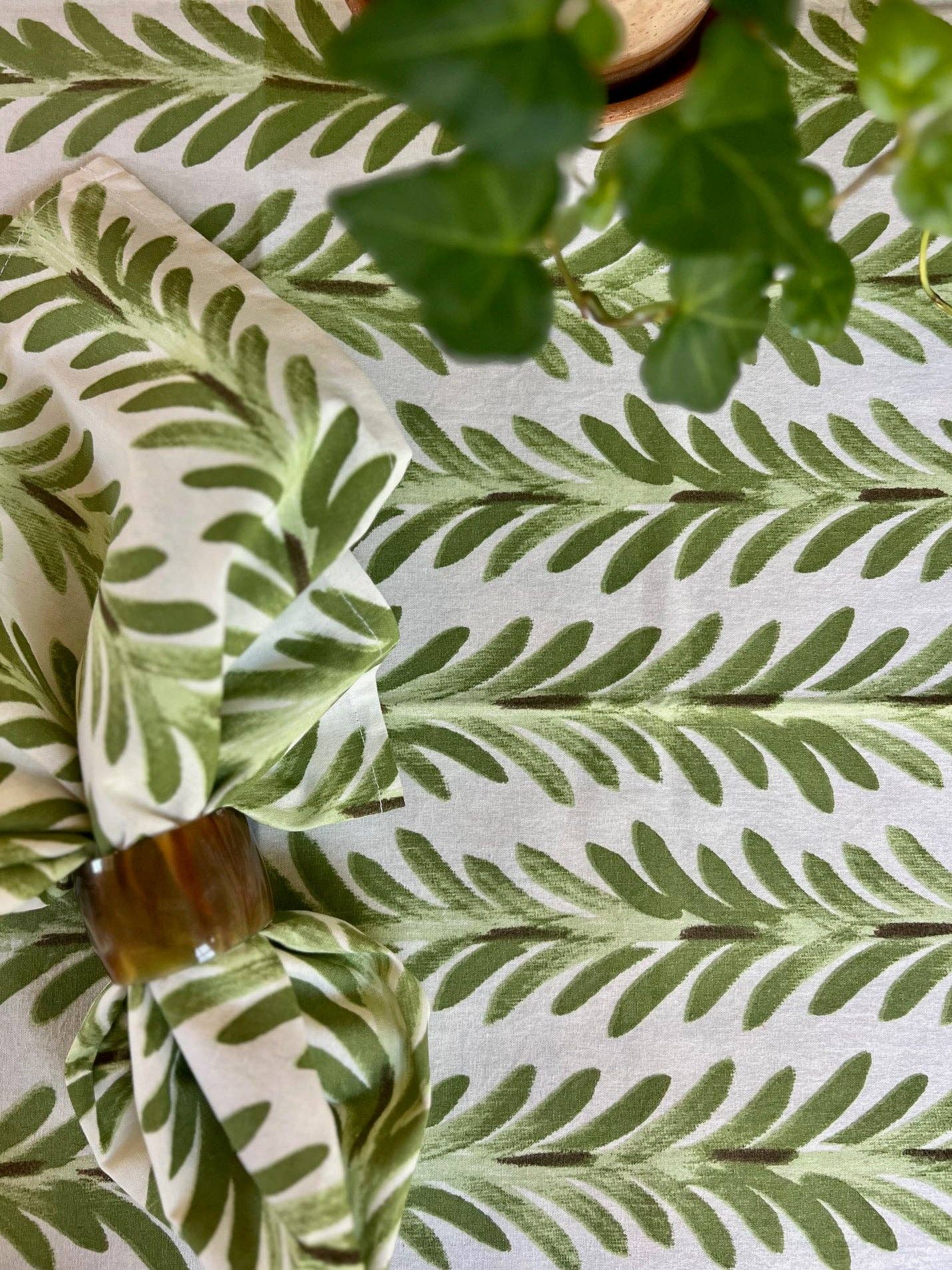 Ferns Napkins in Moss Green - Set of 4