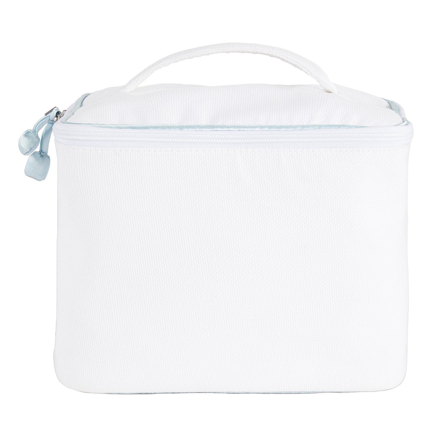 Blue Trim Pique Train Case