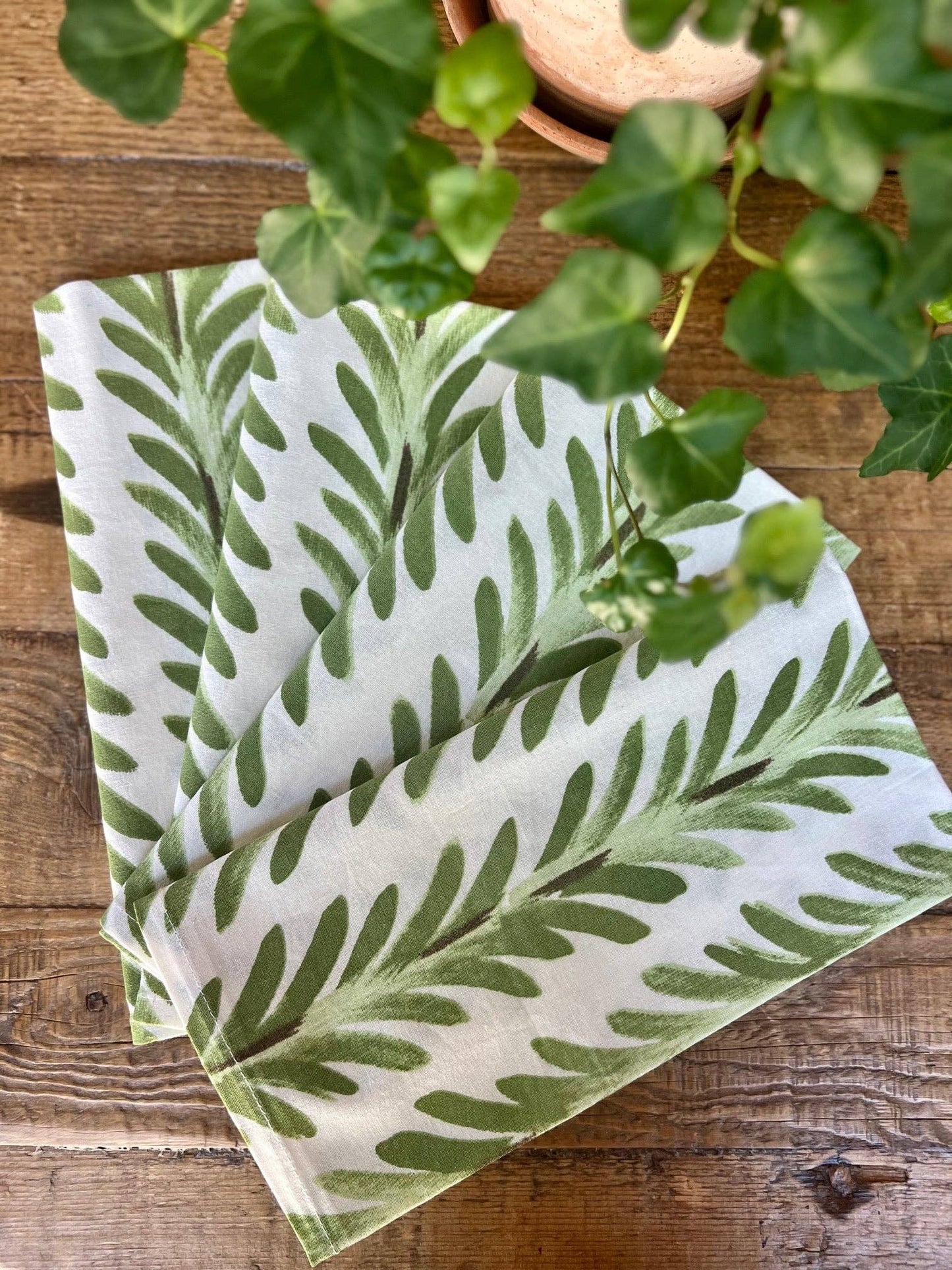 Ferns Napkins in Moss Green - Set of 4