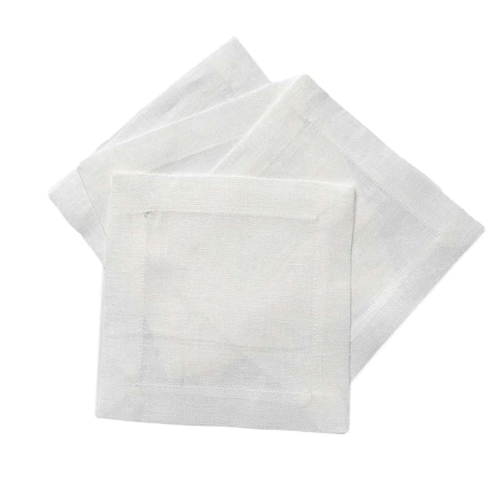 Set of 4 Plainstitch Cocktail Napkin - Customized Monogram