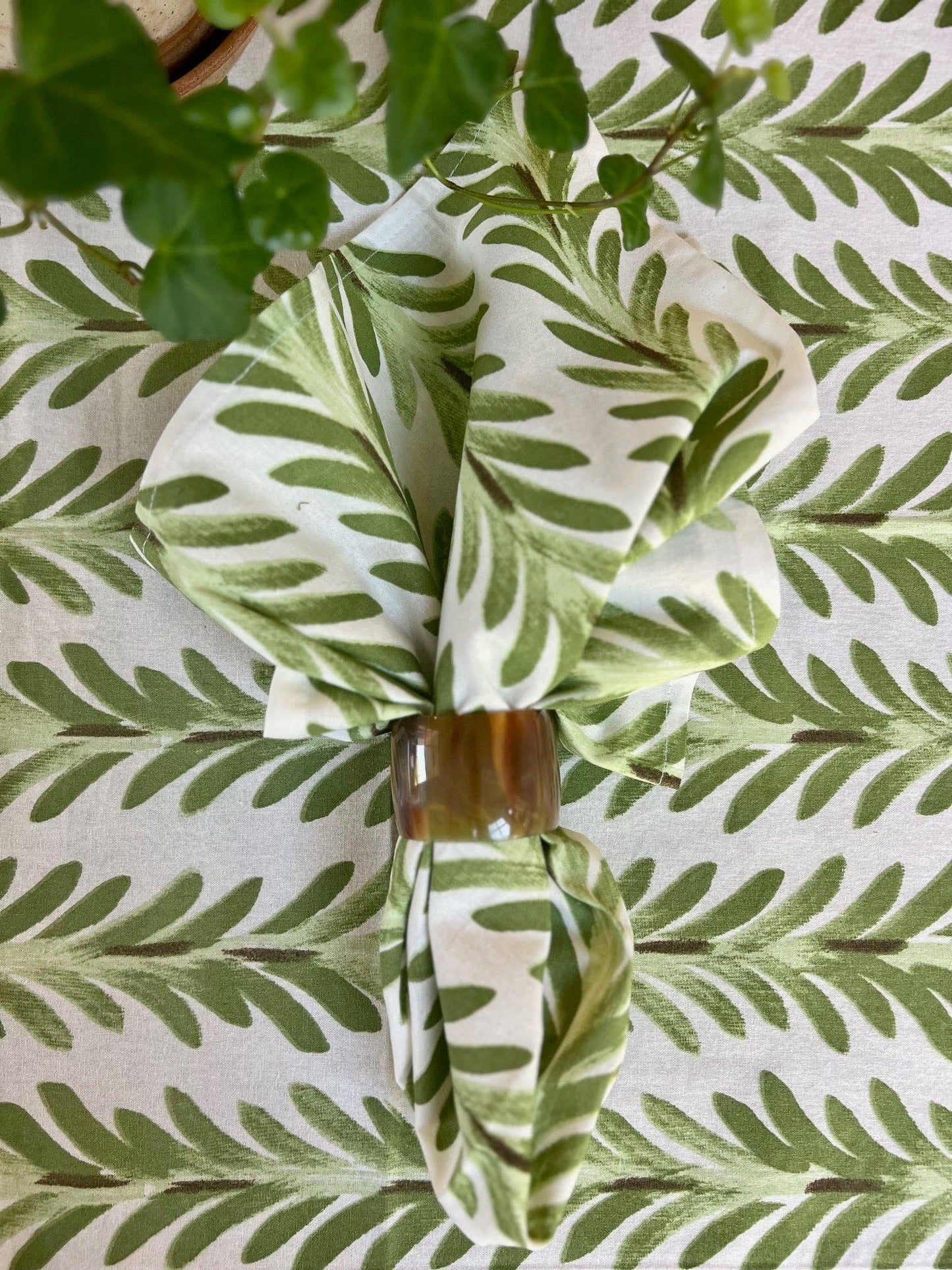 Ferns Napkins in Moss Green - Set of 4