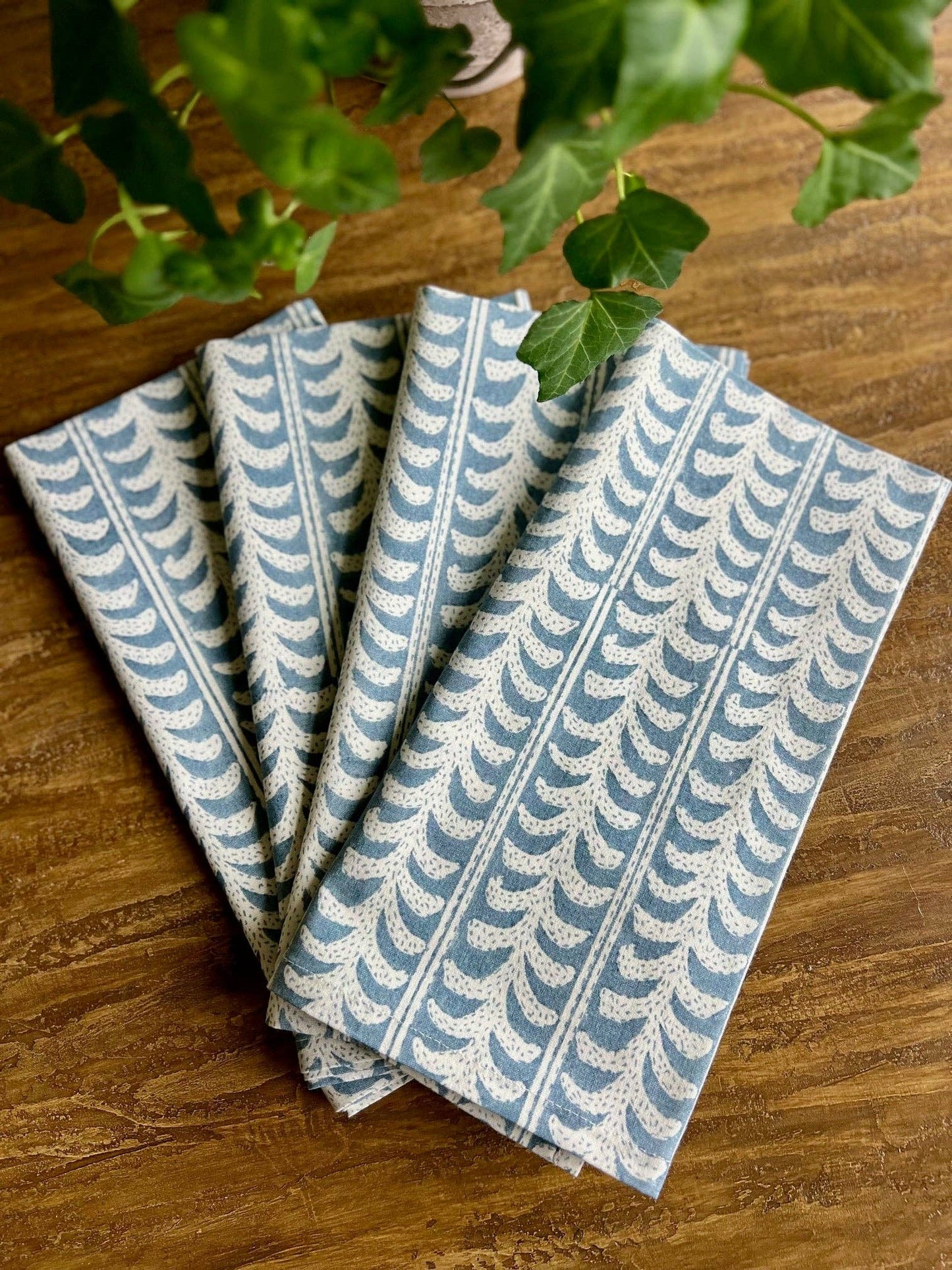 Endless Fleur Napkins in Dusty Blue- Set of 4