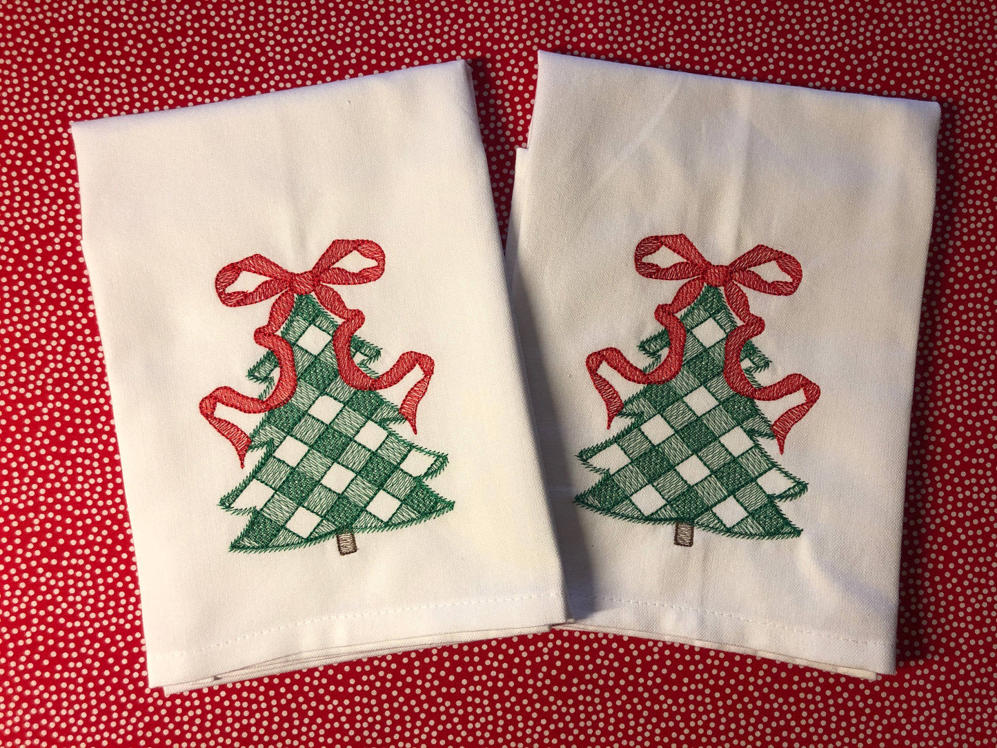 Christmas Tree Gingham Kitchen Towel